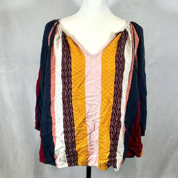 Lane Bryant bold stripes popover blouse top size 14/16 - Picture 4 of 9